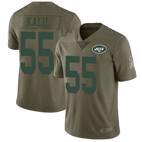 New York Jets Limited Olive Men Ryan Kalil Jersey NFL Football #55 2017 Salute to Service